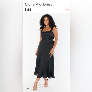 Show me Your MuMu Claire Midi dress in Black Luxe Satin